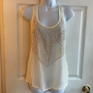 Charlotte Russe Sheer Gold Studded Top